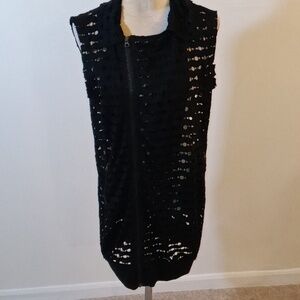 Simon Chang Size 8 Black Knit Dress